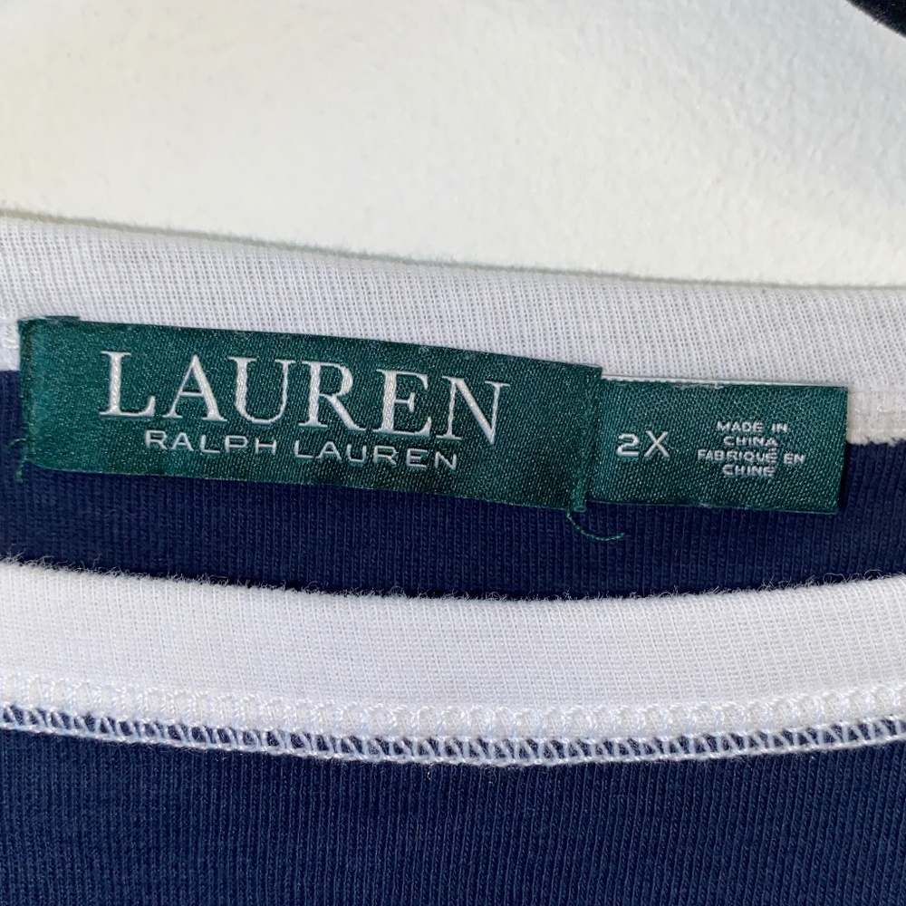 Excellent Condition  Boatneck Navy top with white collar with button det… - Picture 2 of 5